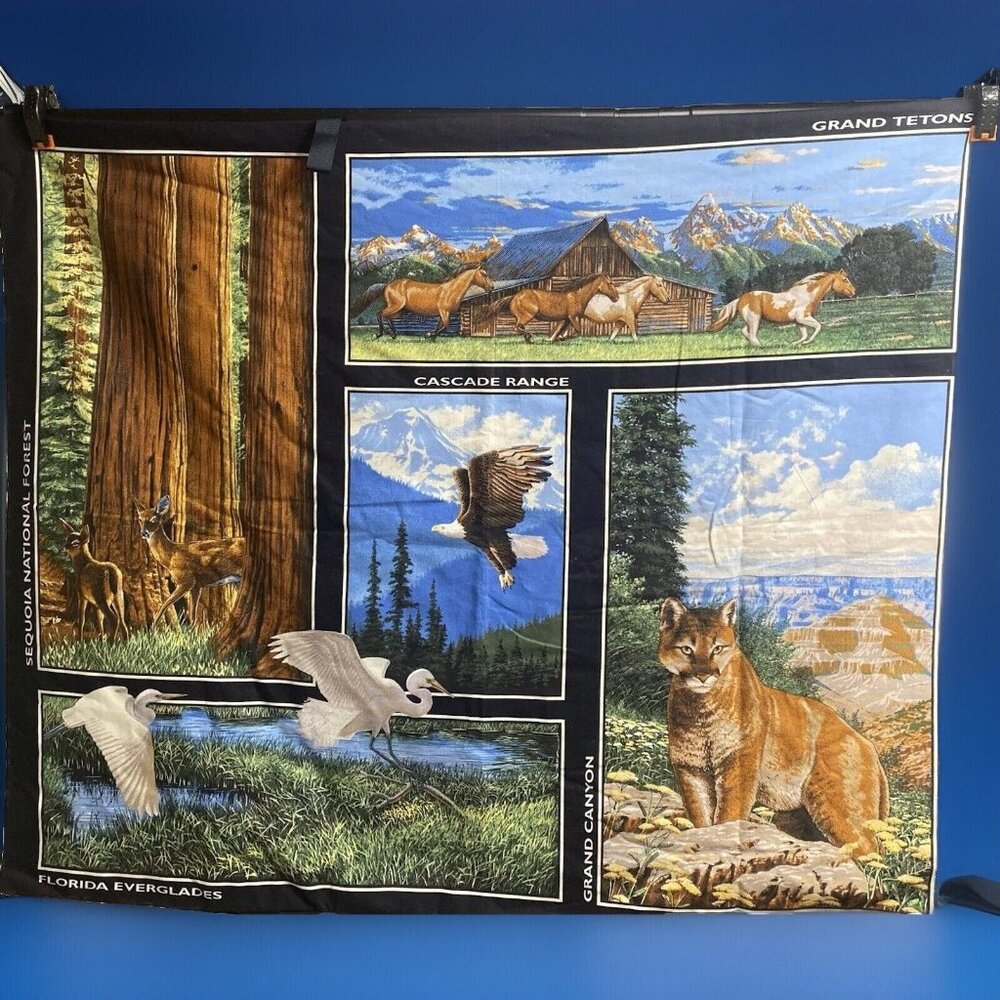America the Beautiful Wildlife Wall hanging Quilted Country Core Cottage Core